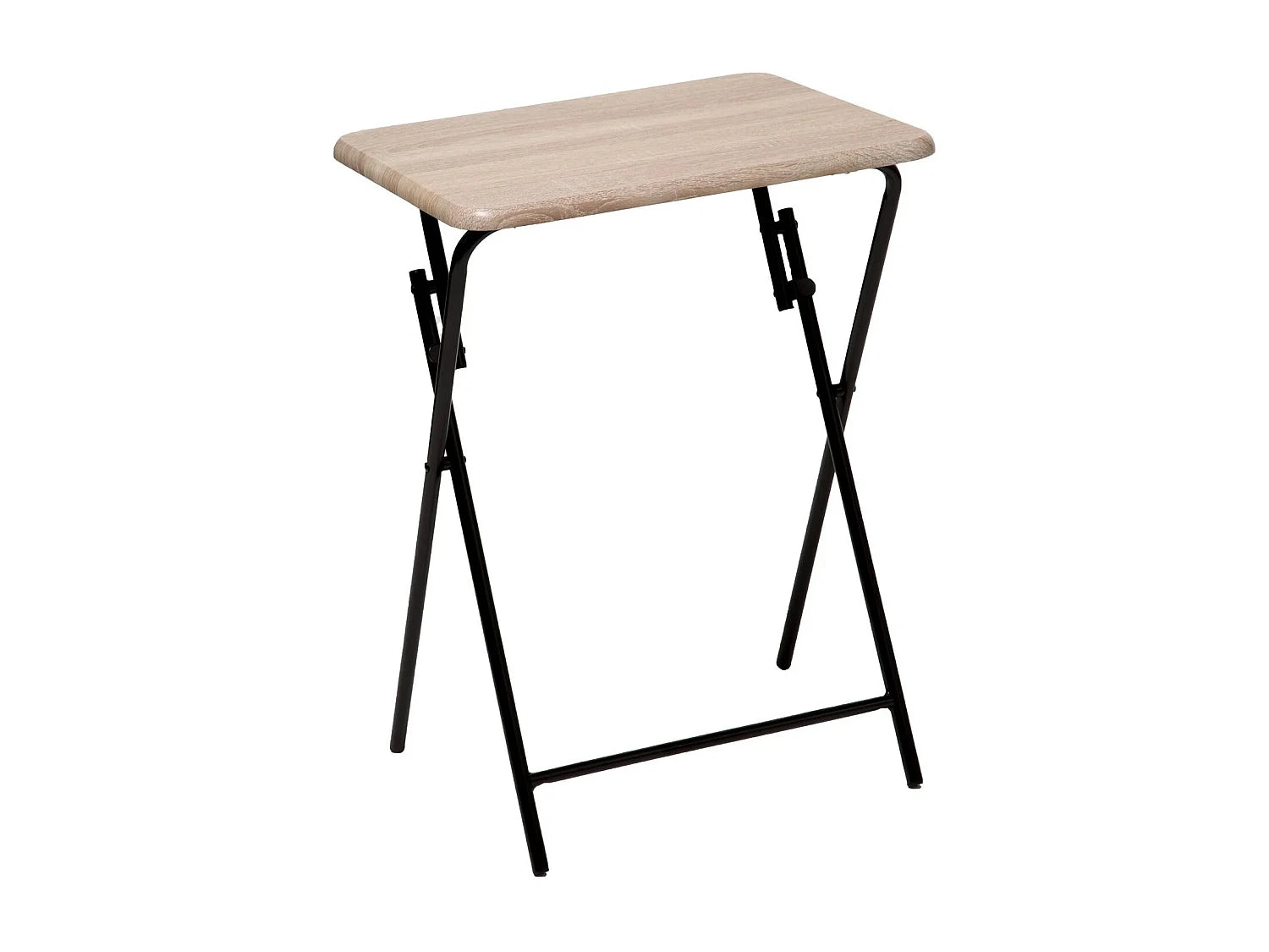 Bout de canapé pliant gris en bois et métal – PLIKO