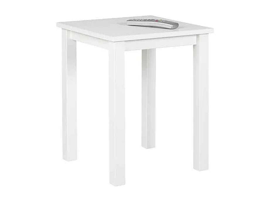 Bout de canapé carré en bois massif blanc laqué – GARNO