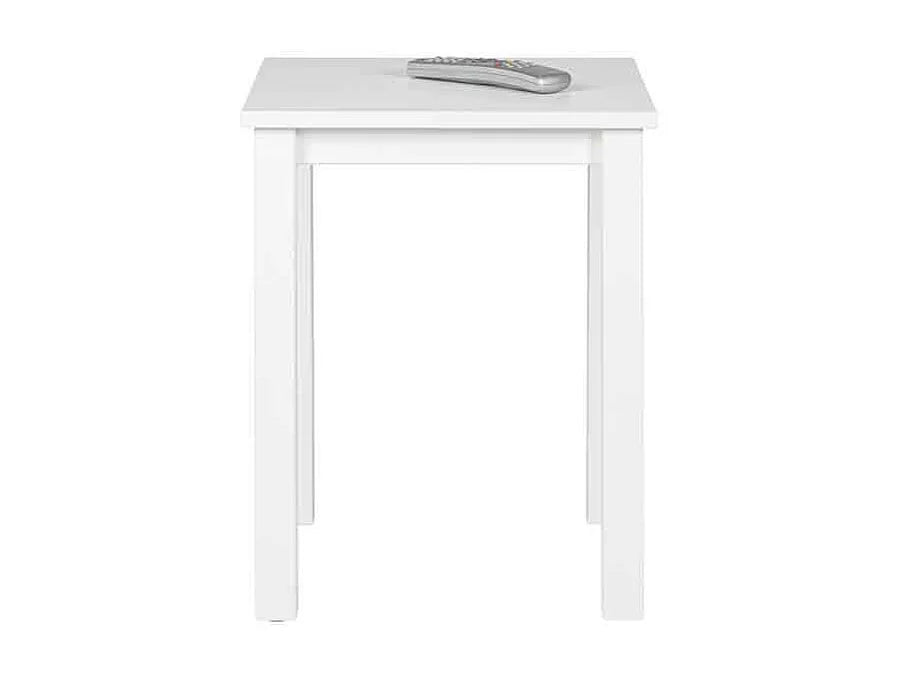 Bout de canapé carré en bois massif blanc laqué – GARNO
