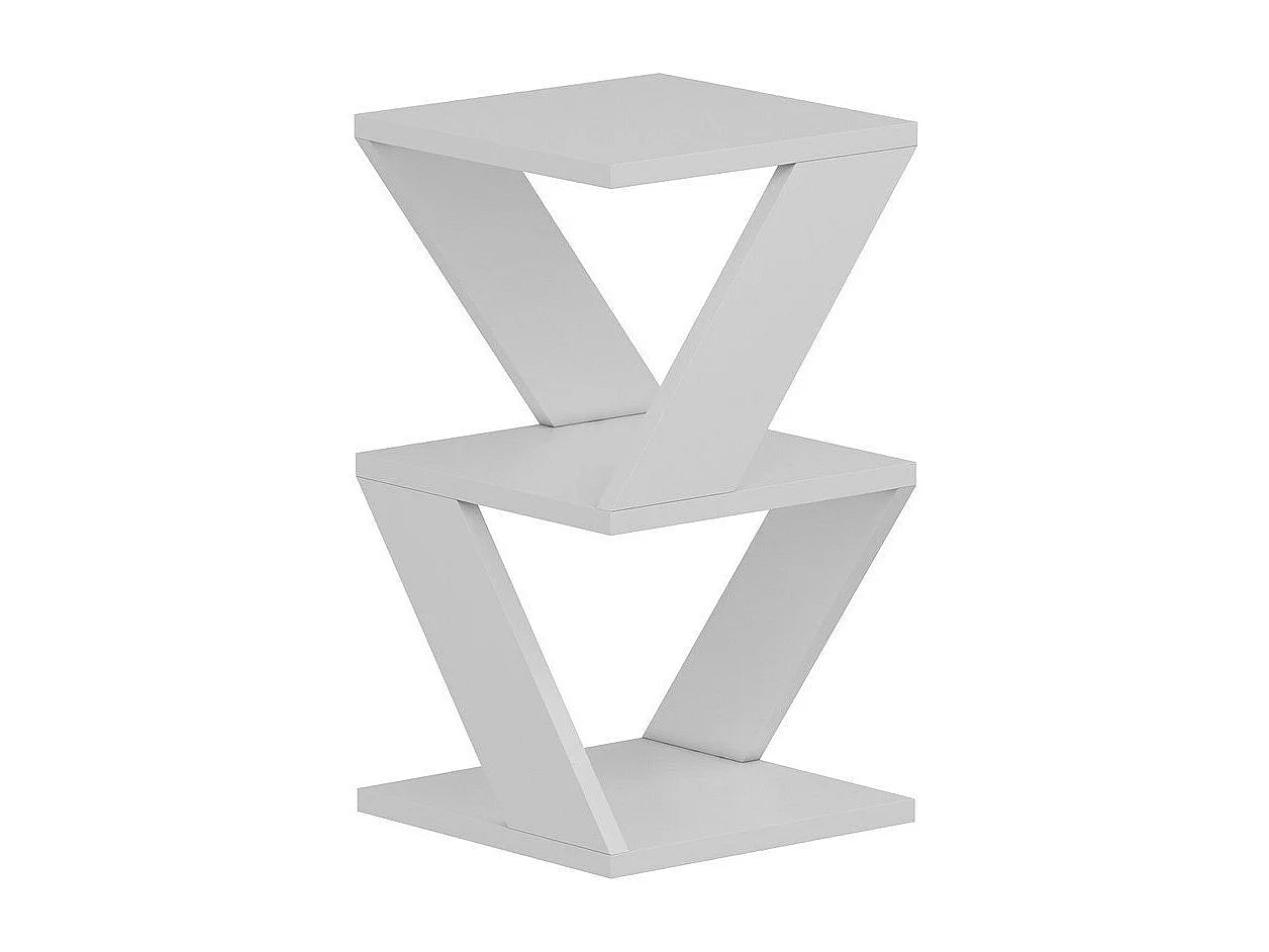 Bout de canapé blanc à 3 niveaux compact – NEVIS
