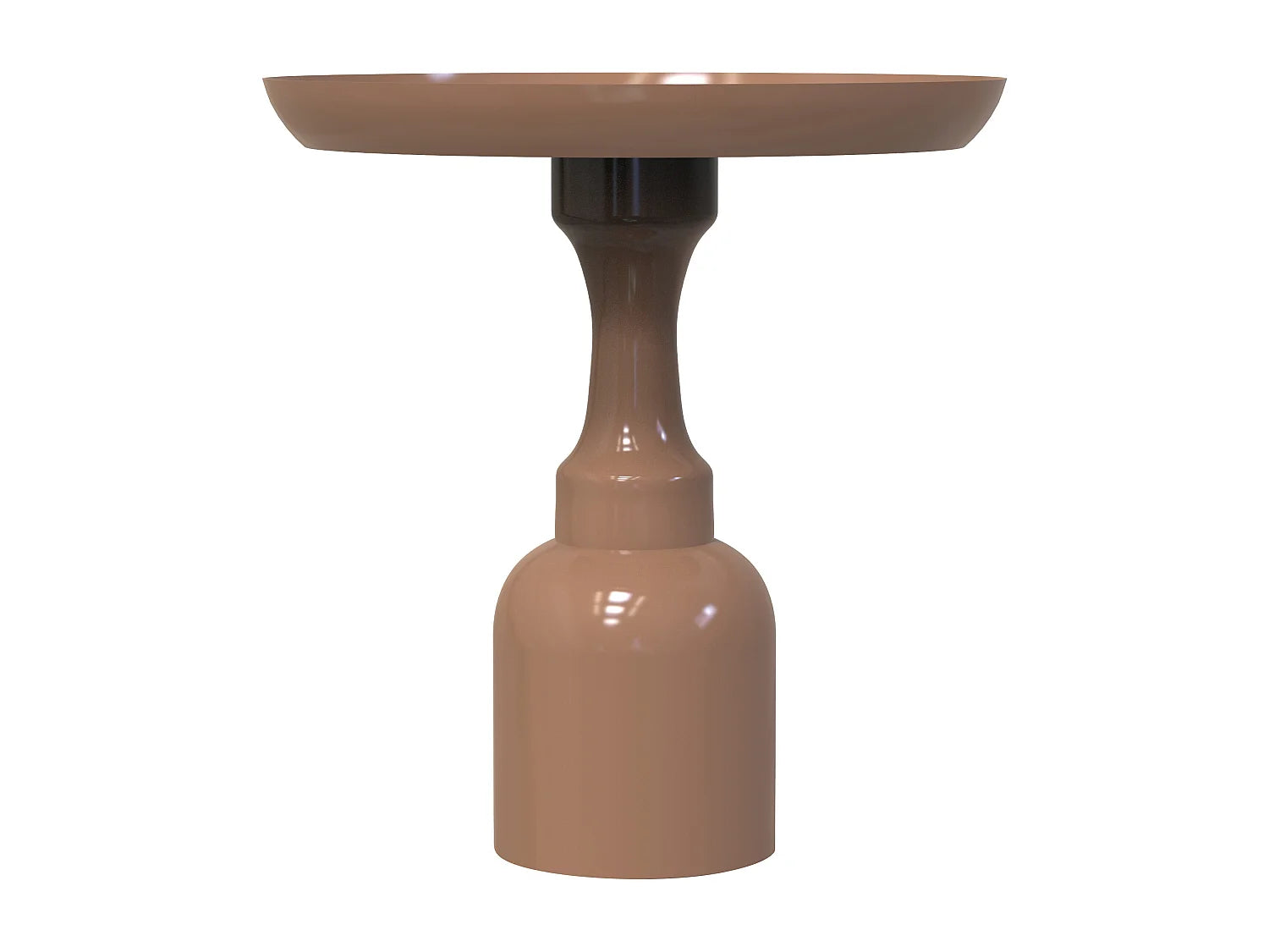 Bout de canapé rond en métal taupe brillant – MOKANI