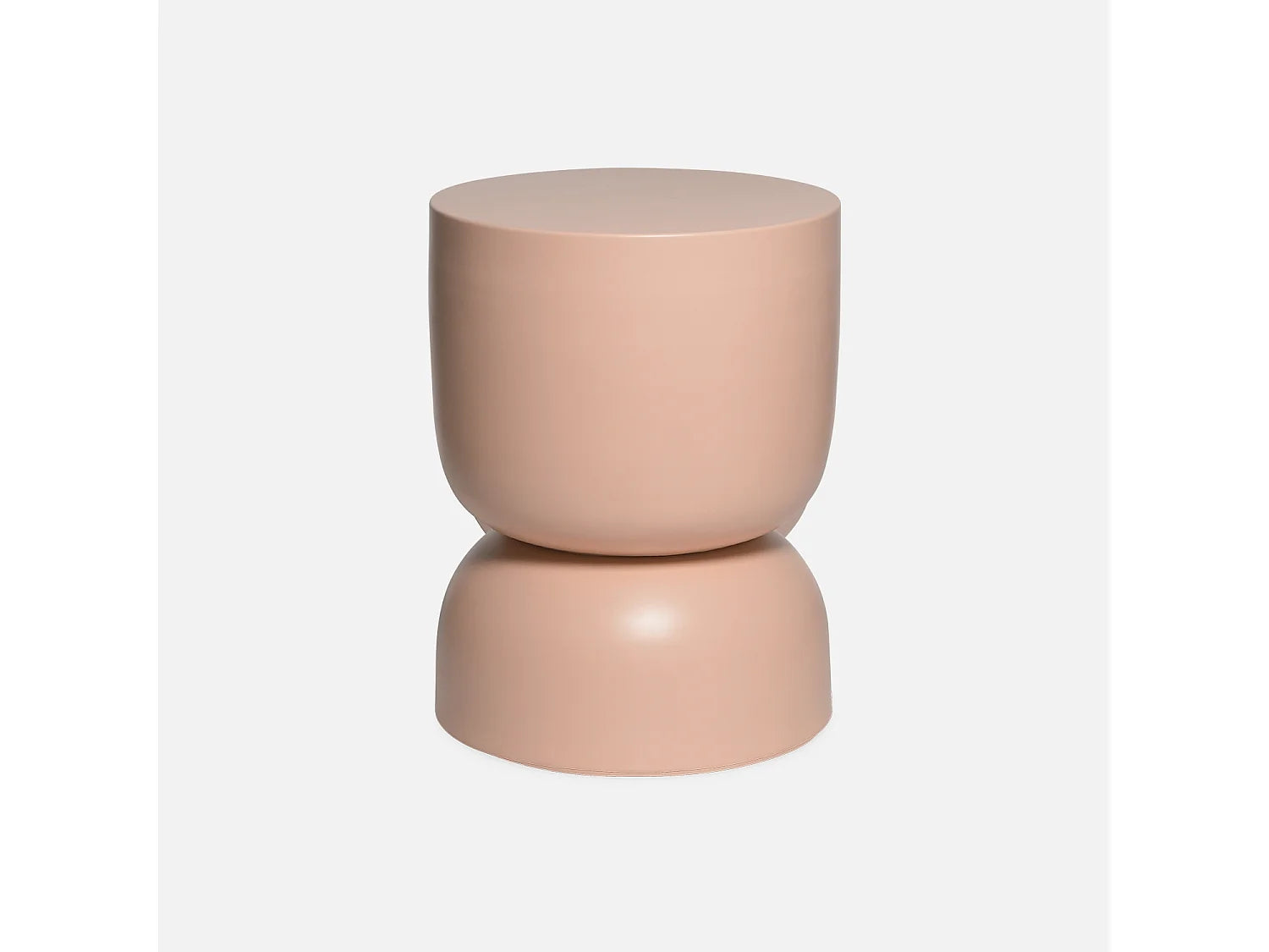Bout de canapé rond en métal rose minimaliste – GALET