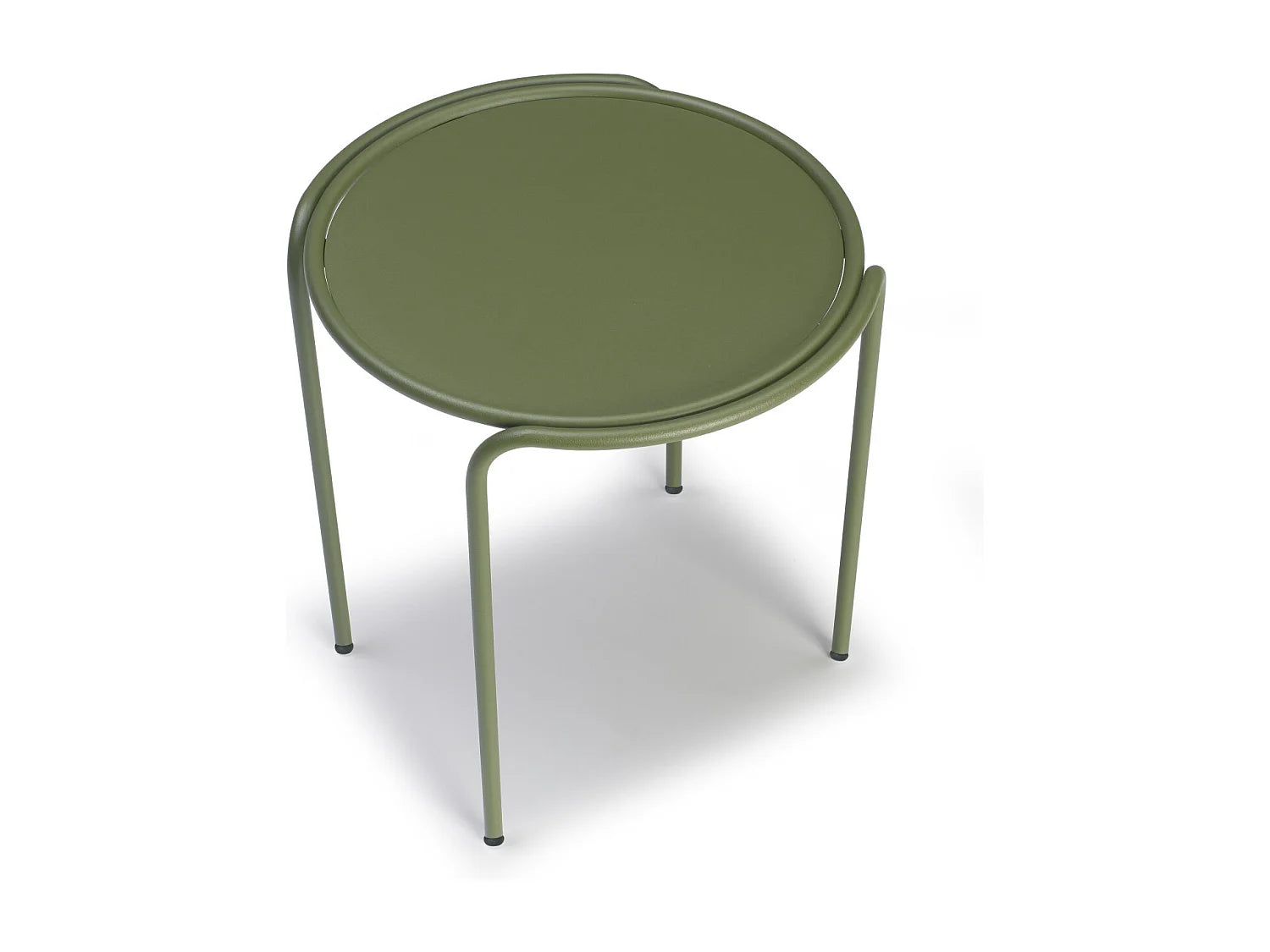 Bout de canapé rond métal vert intérieur extérieur – PRADO