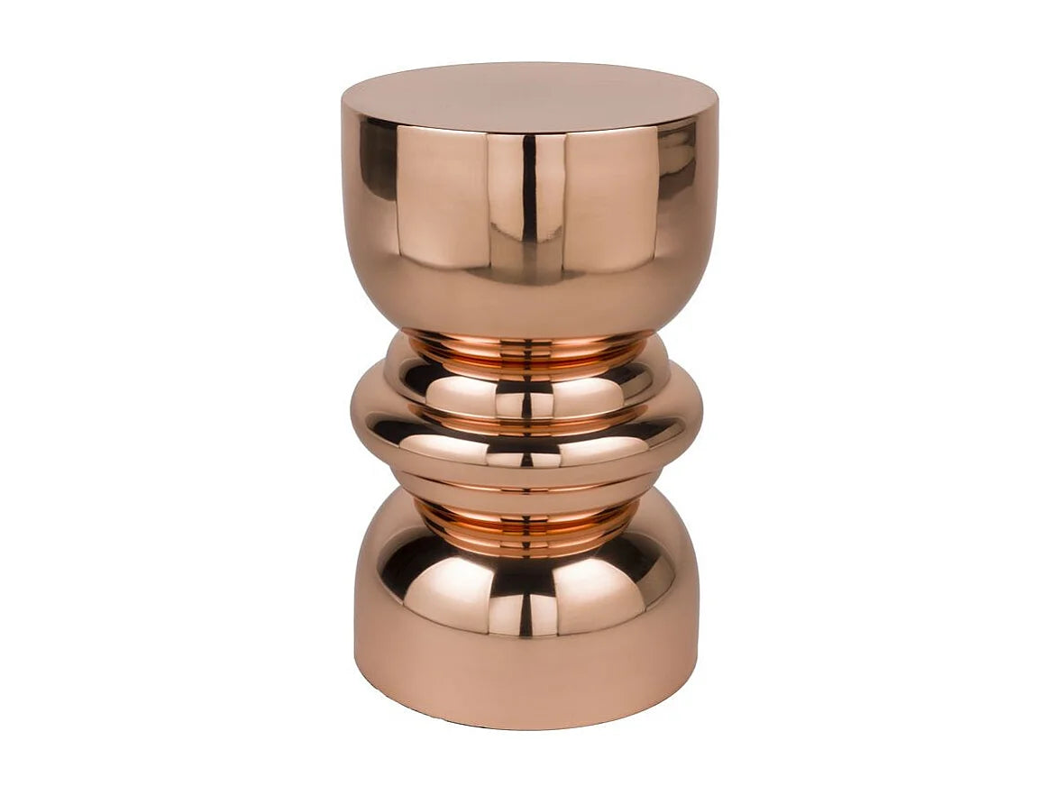 Bout de canapé rond en métal effet miroir cuivre – KILEA