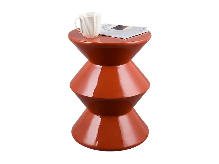 Bout de canapé totem en céramique orange – GAYA