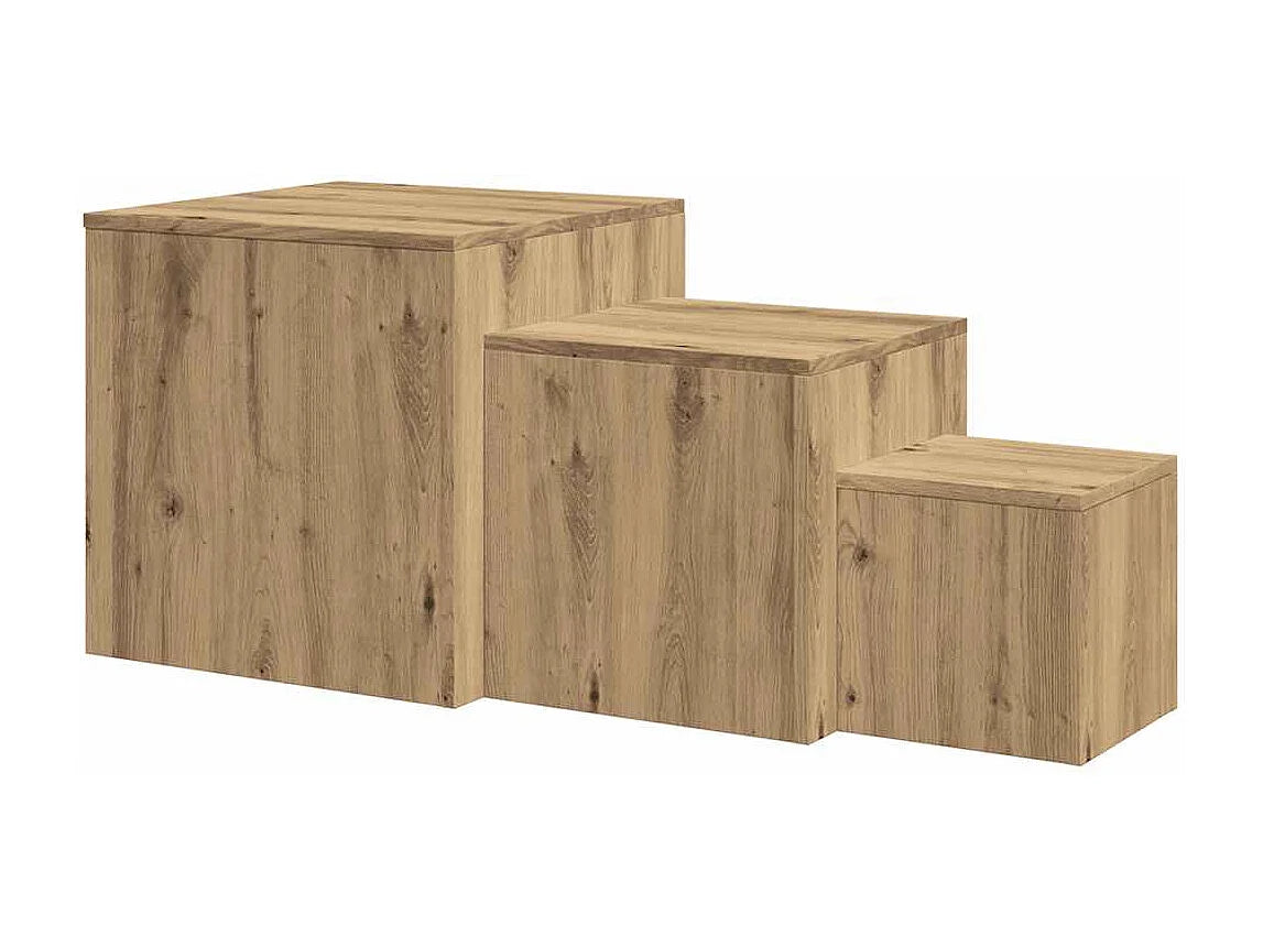 Bout de canapé gigogne chêne artisanal en bois – TRINOA