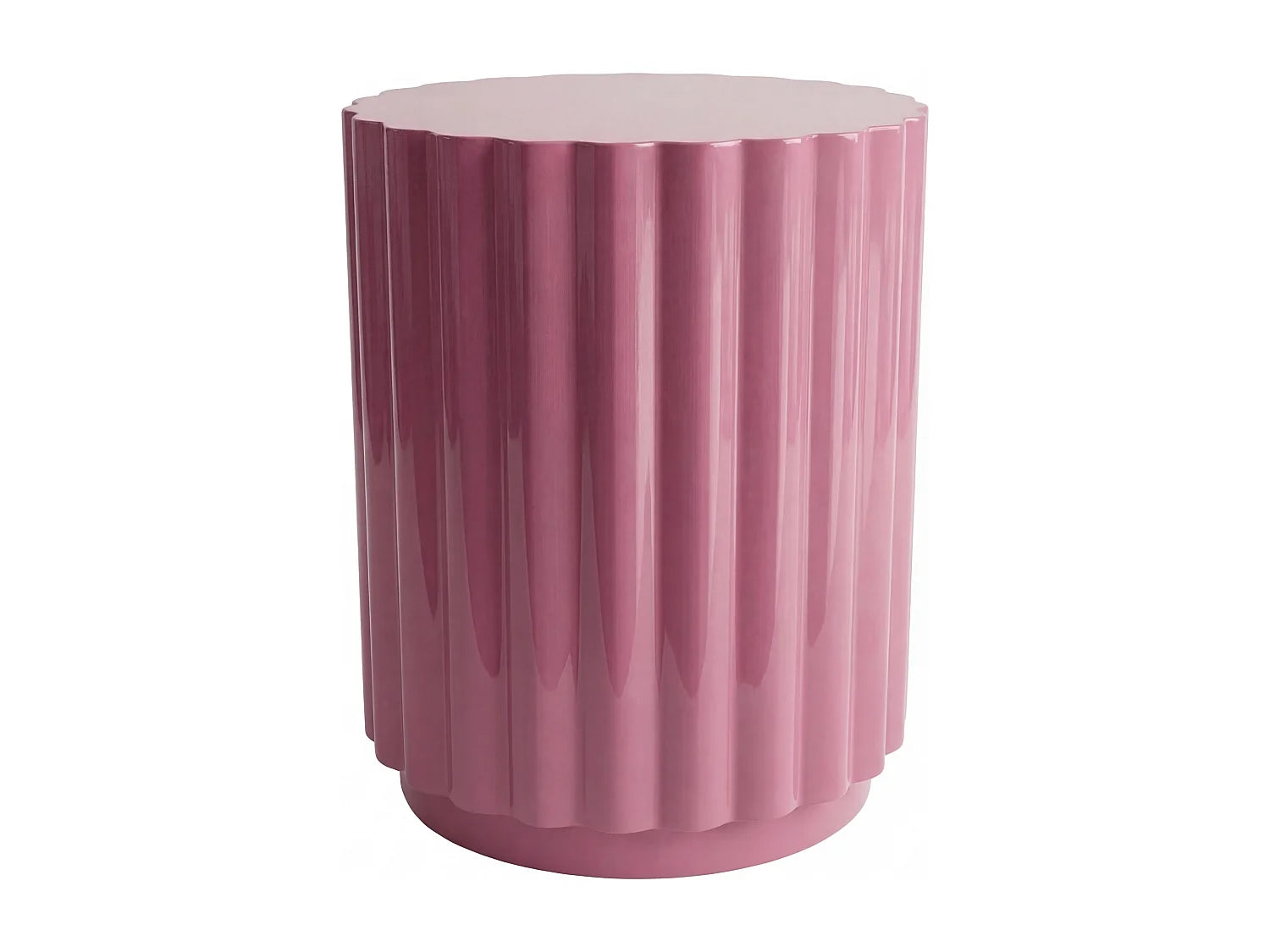 Bout de canapé cylindrique en métal rose – FRAMBI
