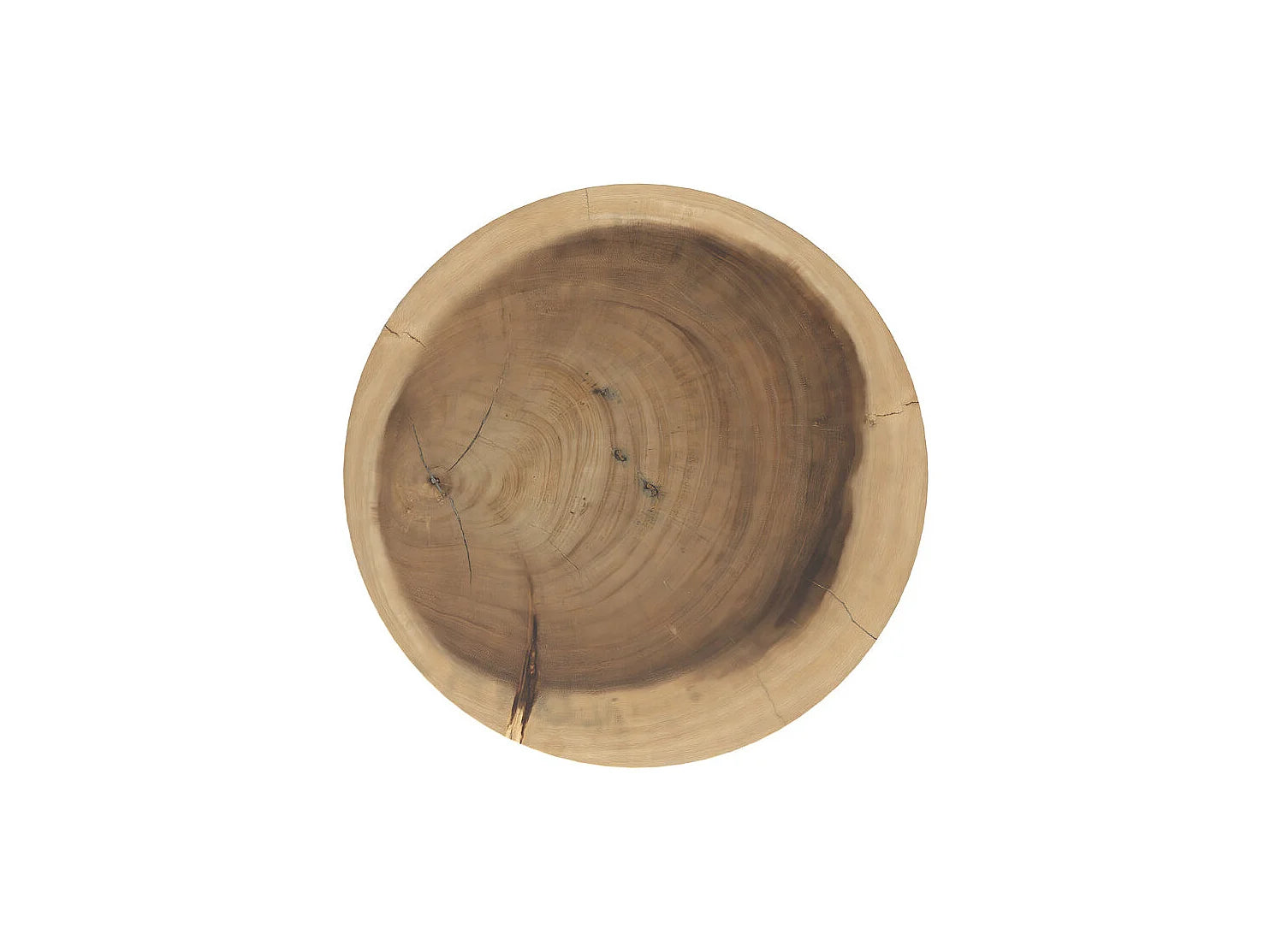 Bout de canapé rond en bois de suar massif – JANAH