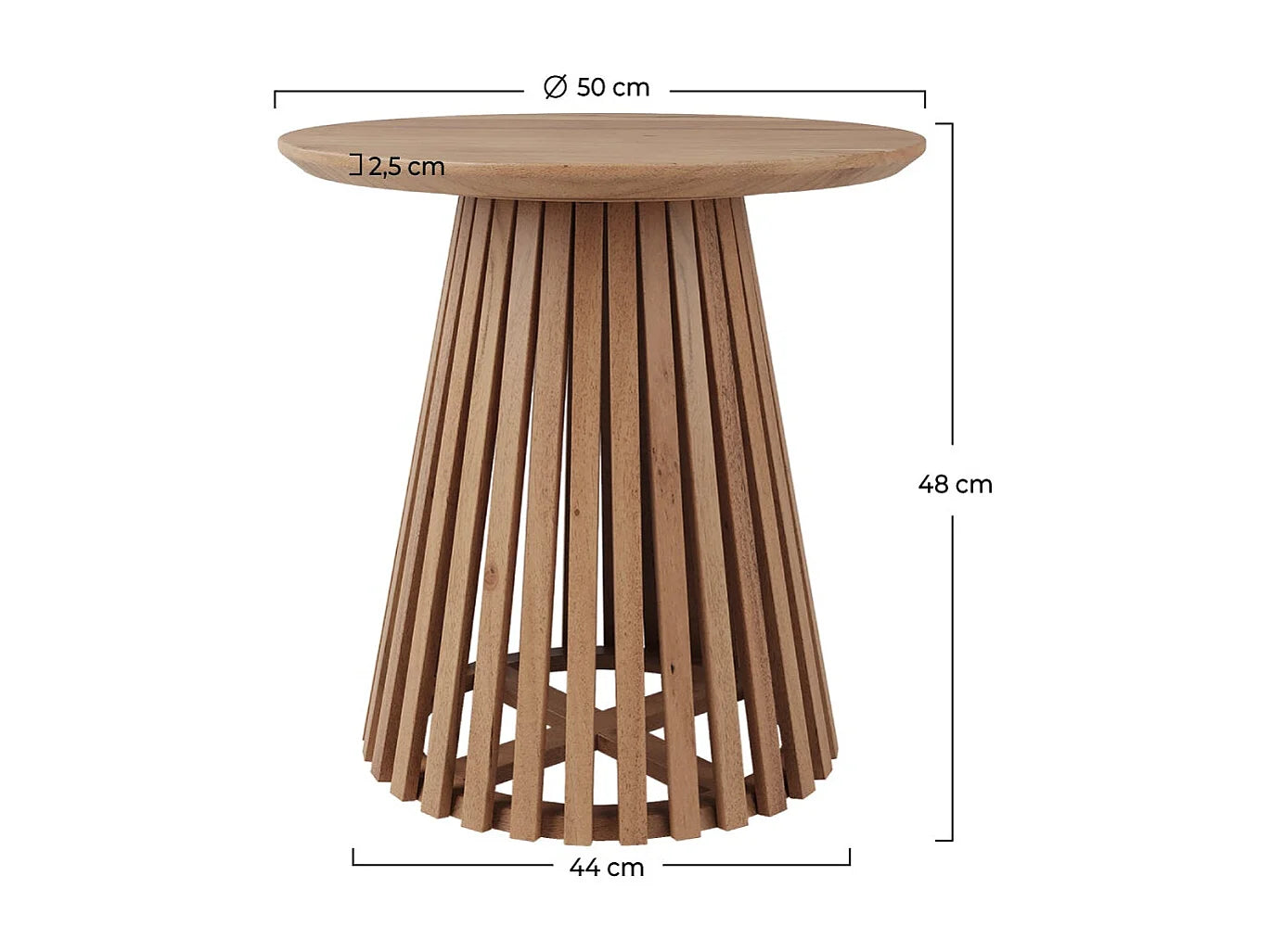 Bout de canapé rond en bois d'acacia clair – SYLVA