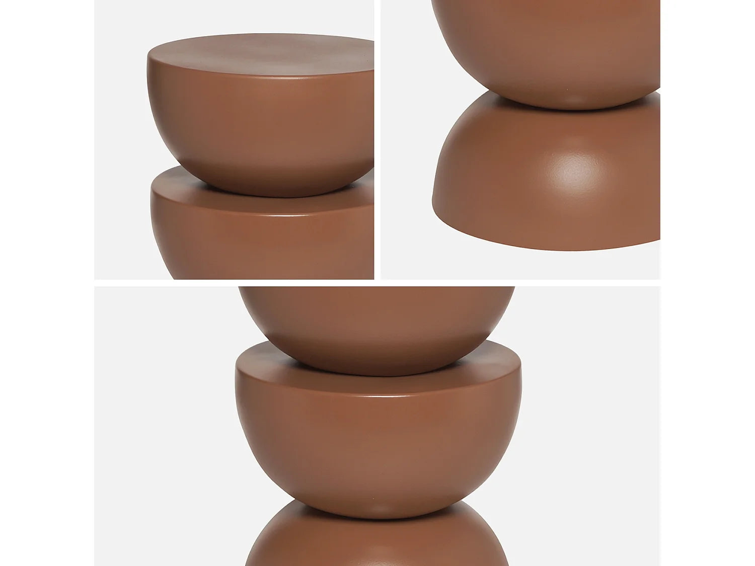 Bout de canapé géométrique métal terracotta – SIENNA