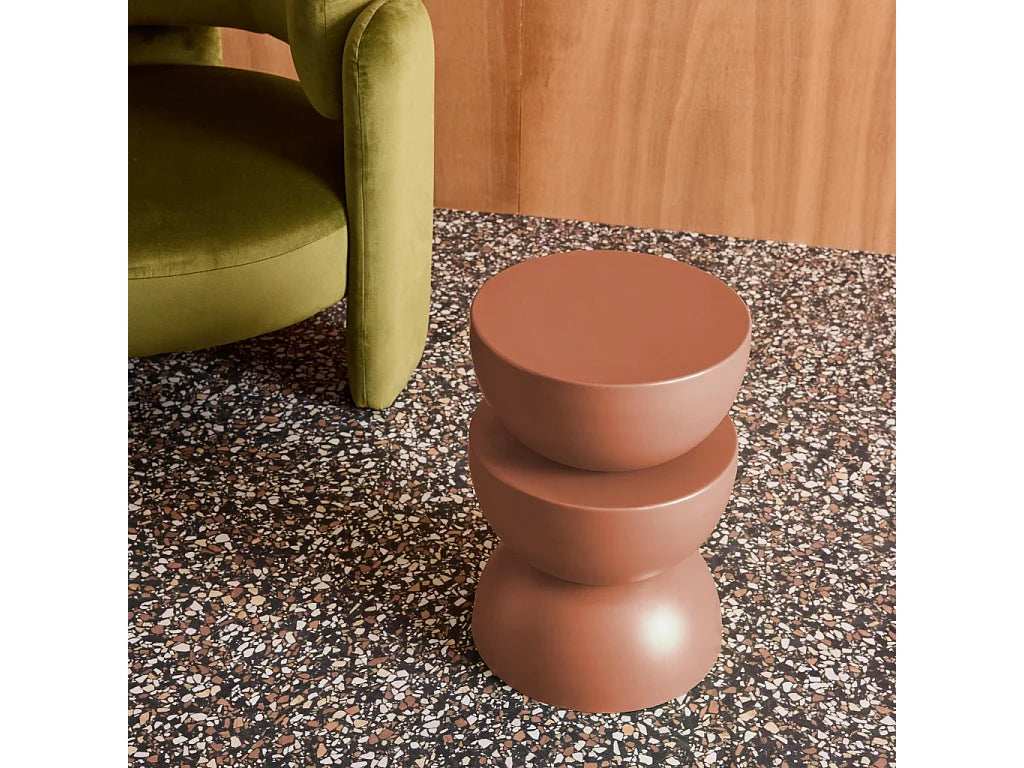 Bout de canapé géométrique métal terracotta – SIENNA