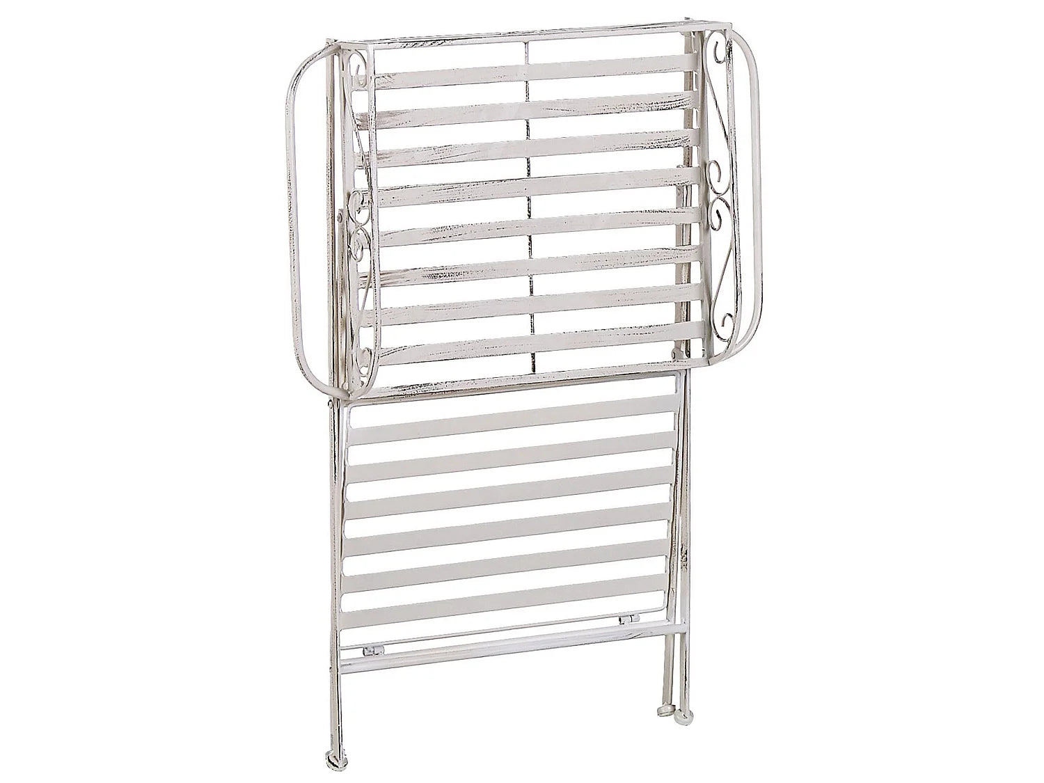 Bout de canapé pliant en métal blanc vieilli – BASTIDE