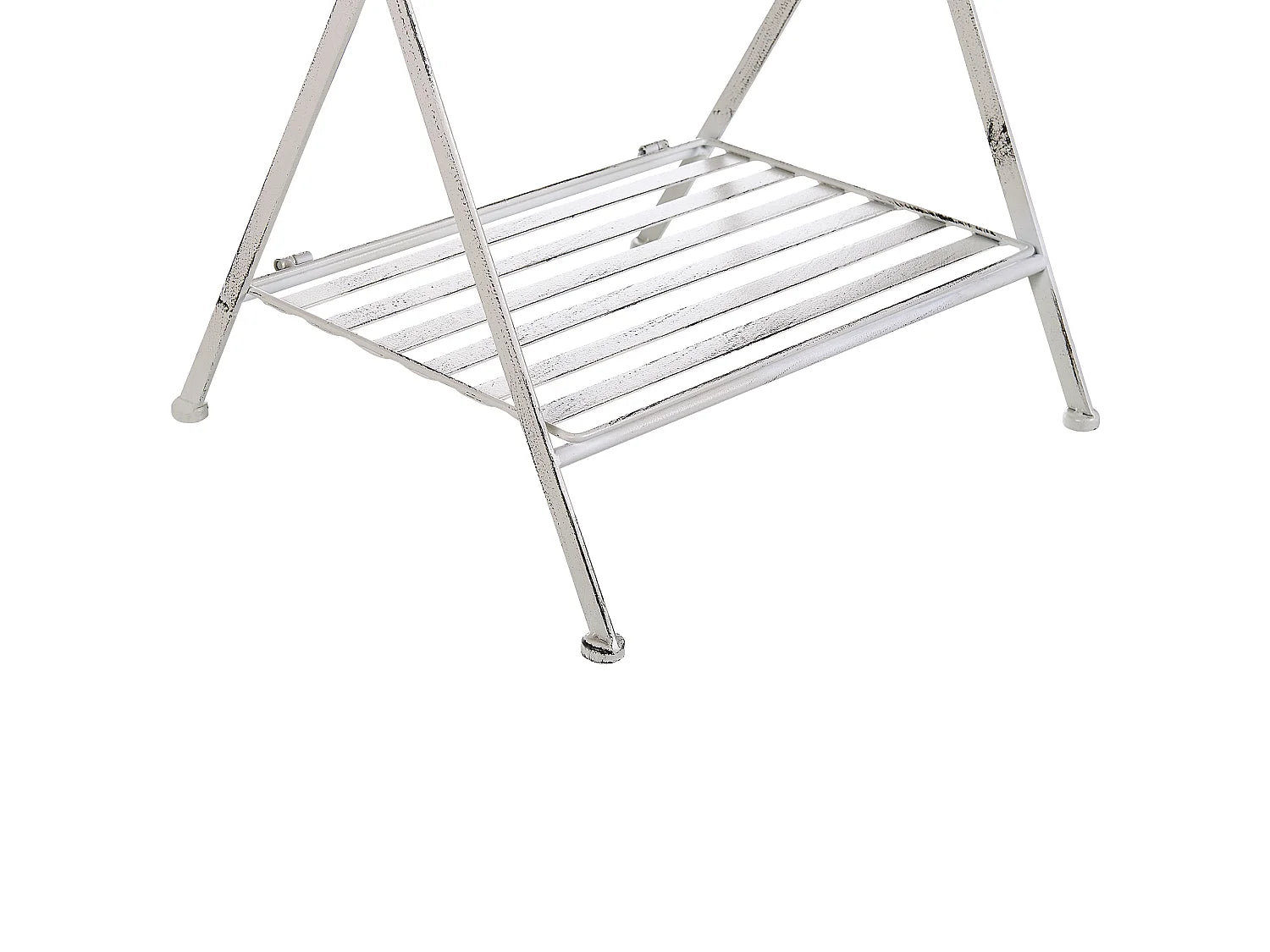 Bout de canapé pliant en métal blanc vieilli – BASTIDE