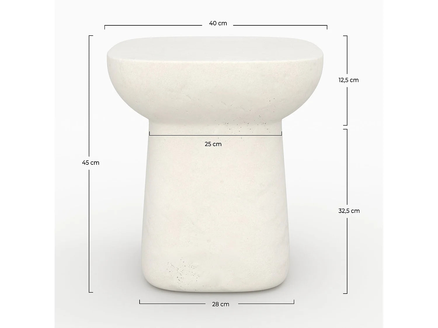Bout de canapé carré effet béton blanc – SAMOA