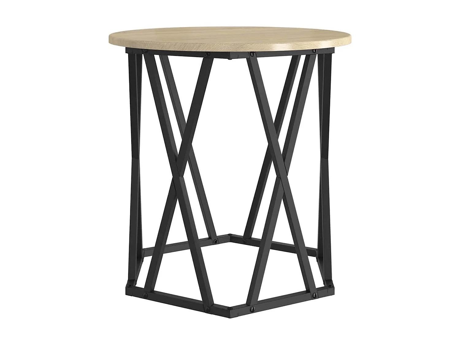 Bout de canapé rond chêne sonoma moderne – MIVRAN