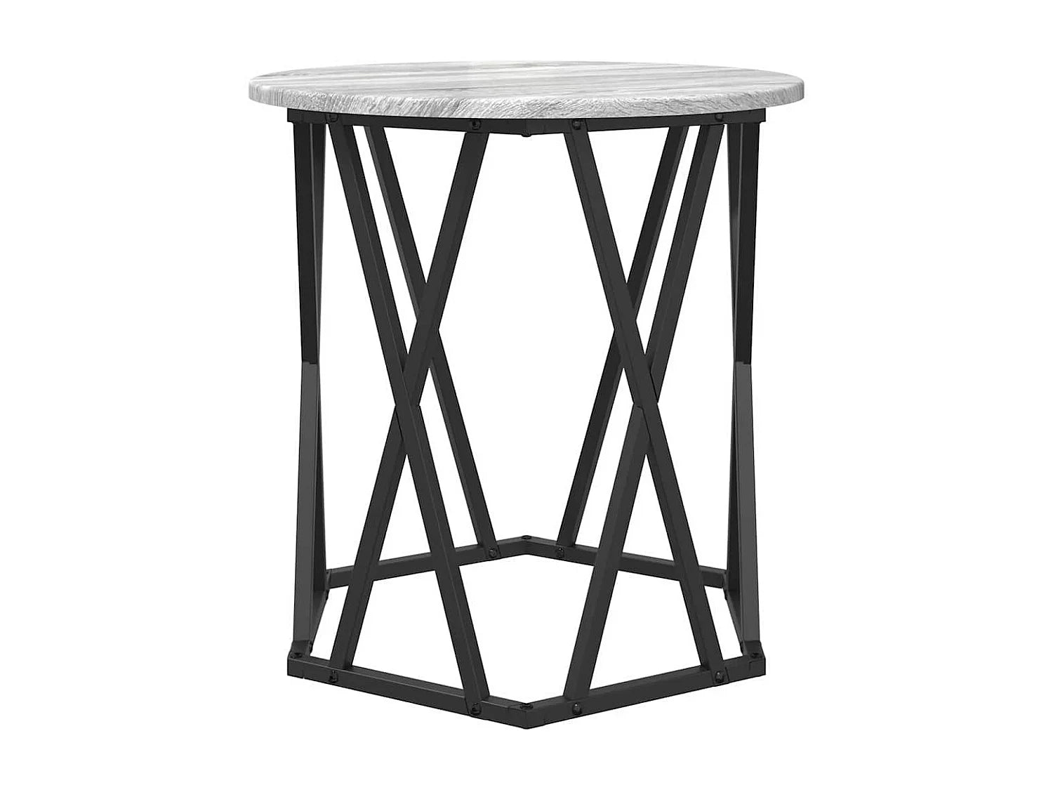 Bout de canapé rond bois gris sonoma moderne – SILVRAN