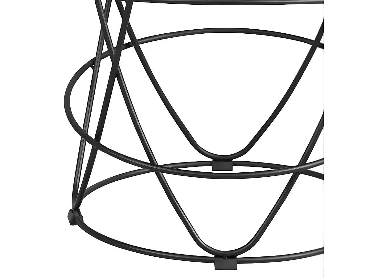 Bout de canapé rond plateau céramique noir – SATURNE
