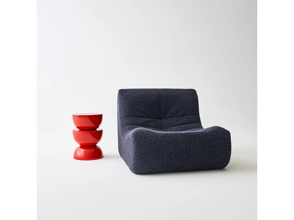 Bout de canapé rond en métal orange brillant – COUMBI