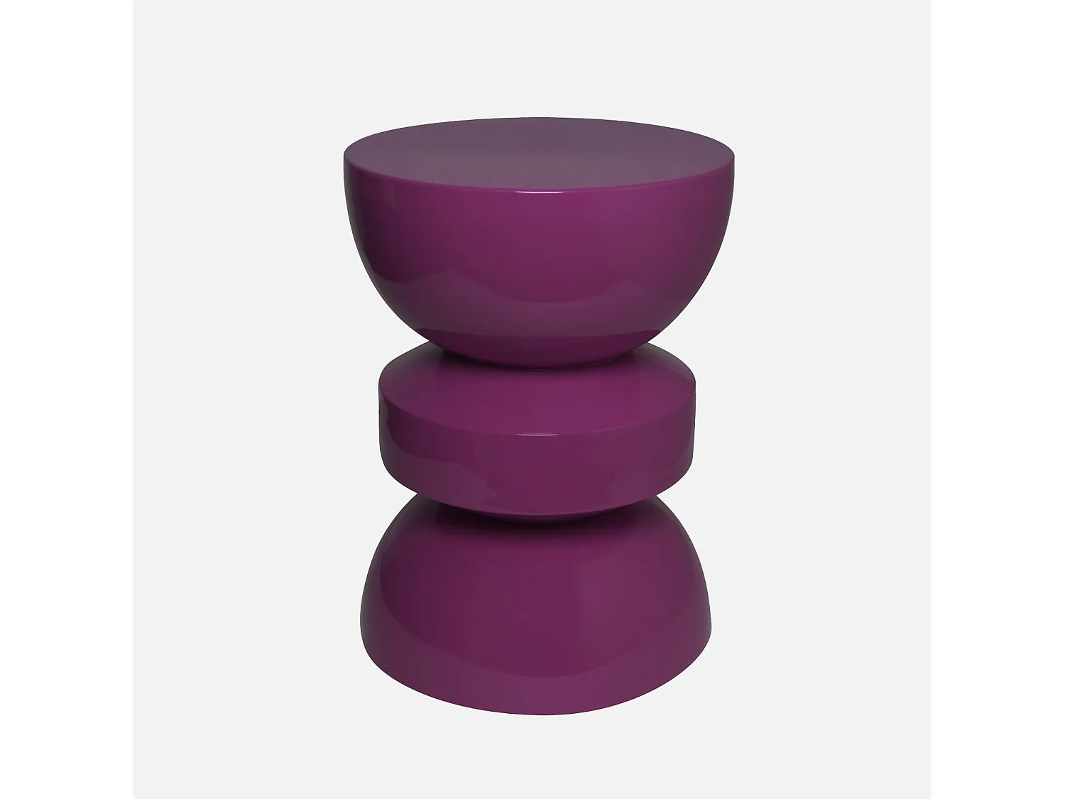 Bout de canapé rond en métal violet effet glossy – ASTRAL