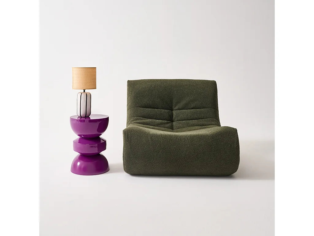 Bout de canapé rond en métal violet effet glossy – ASTRAL