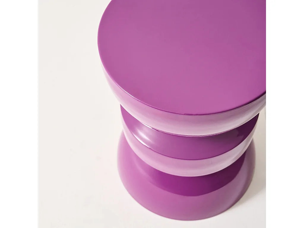 Bout de canapé rond en métal violet effet glossy – ASTRAL