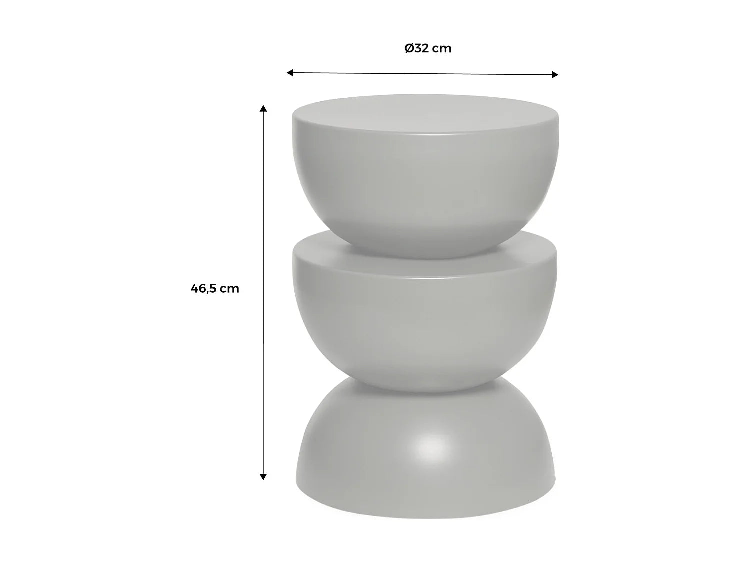 Bout de canapé rond en métal rose glossy – BONBON