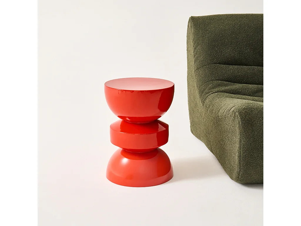 Bout de canapé en métal effet glossy orange – ASSARA