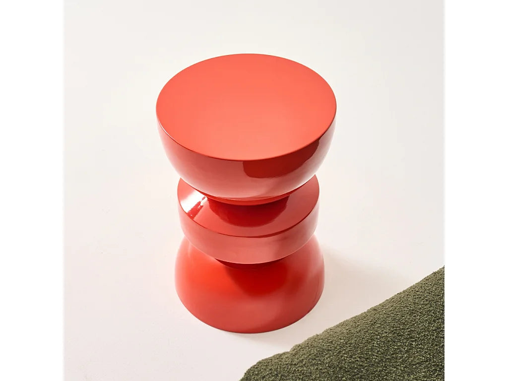 Bout de canapé en métal effet glossy orange – ASSARA