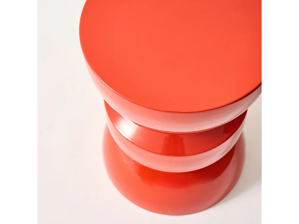 Bout de canapé en métal effet glossy orange – ASSARA