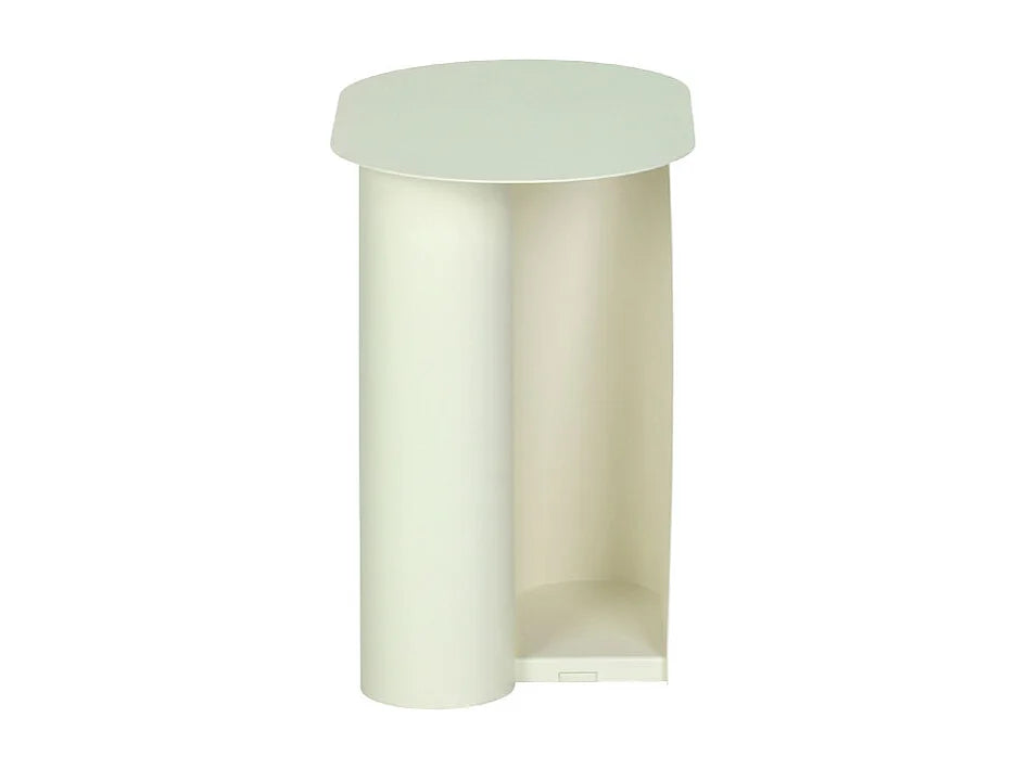 Bout de canapé en métal beige forme courbe – SIROCCO