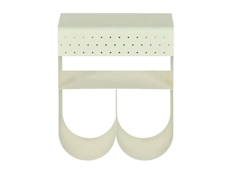 Bout de canapé en métal beige avec niche – CURVA