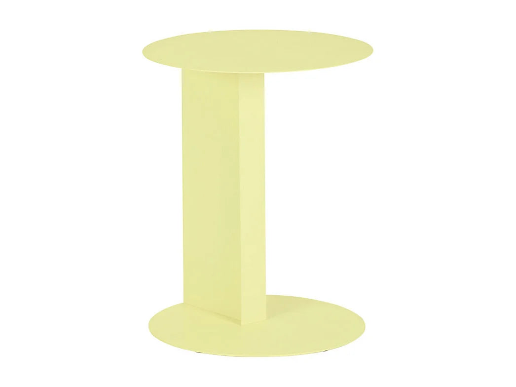 Bout de canapé rond en métal jaune – SOLANA