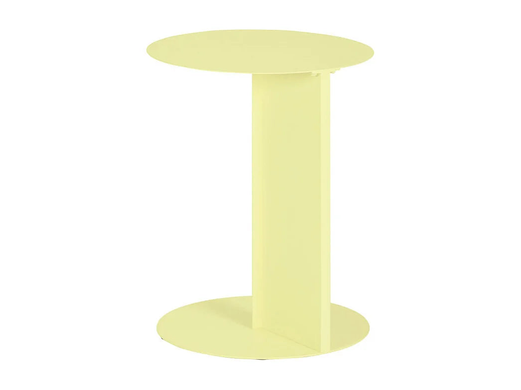 Bout de canapé rond en métal jaune – SOLANA
