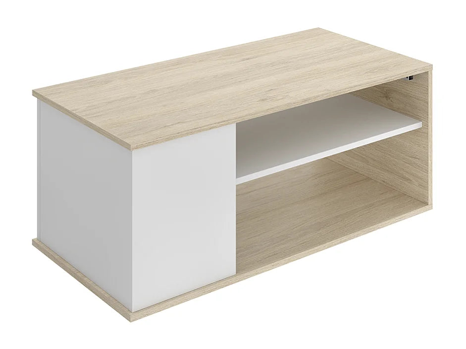 Bout de canapé rectangulaire chêne et blanc – ELEVO