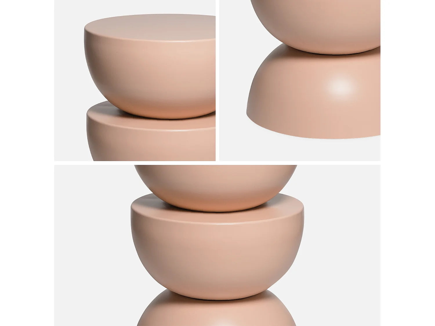 Bout de canapé rond en métal rose – SORAYA