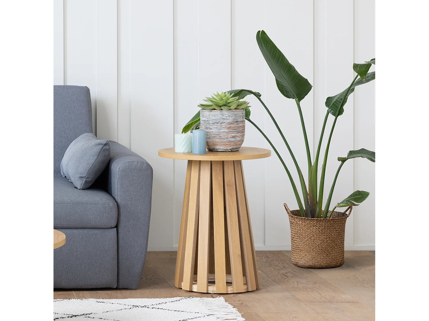 Bout de canapé rond bois style scandinave – HALLA
