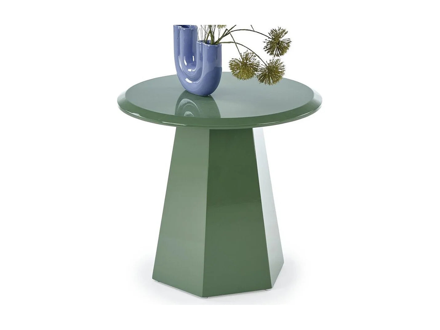 Bout de canapé rond laqué vert design – KIVÉO