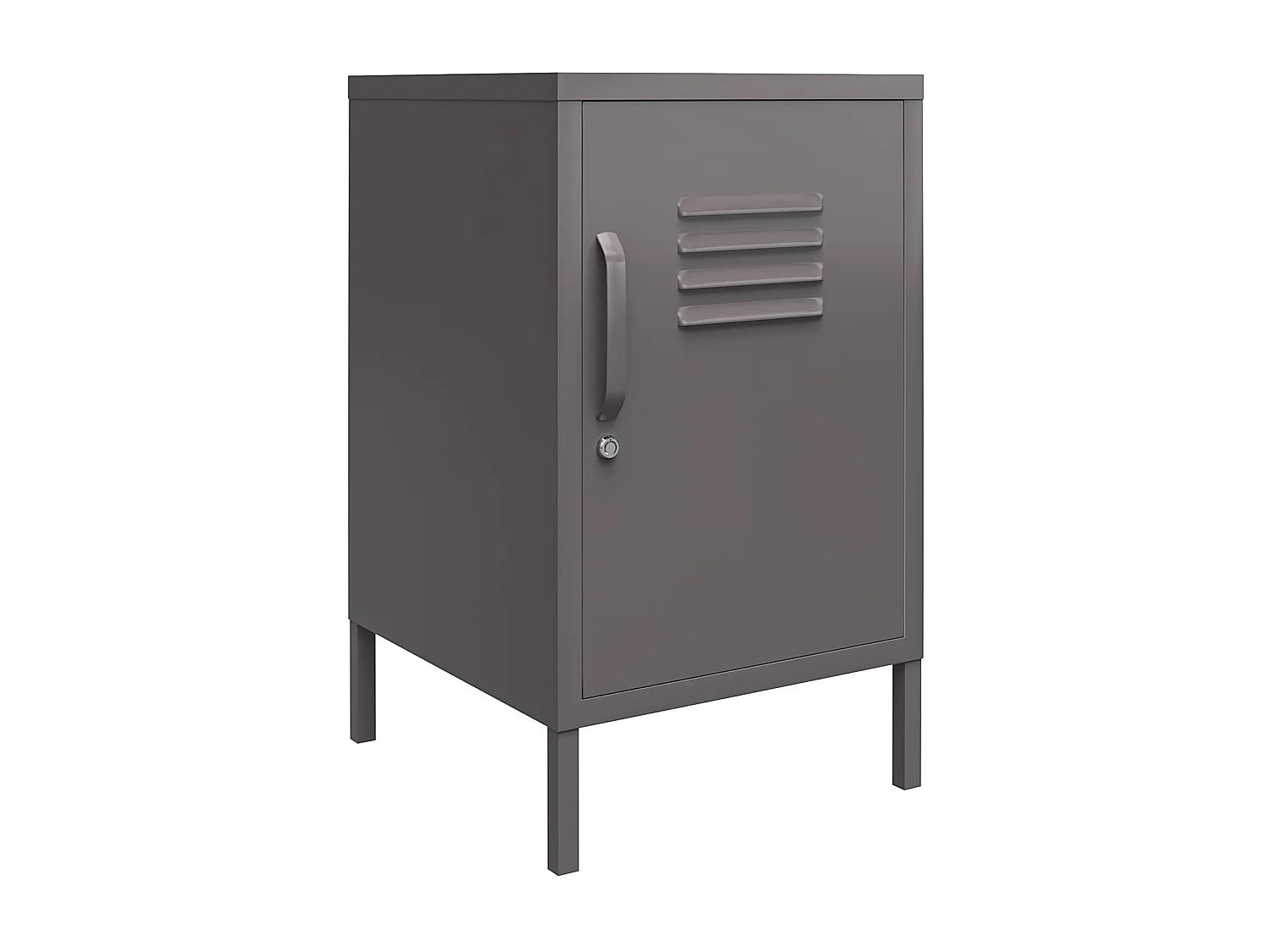 Bout de canapé en métal gris à porte – BRADWELL