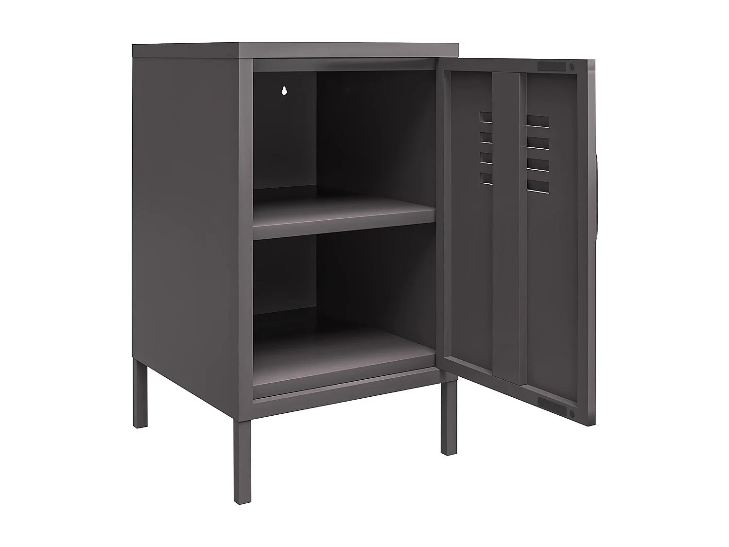 Bout de canapé en métal gris à porte – BRADWELL