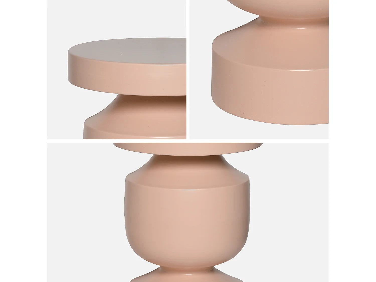 Bout de canapé géométrique en métal rose – PRISMA