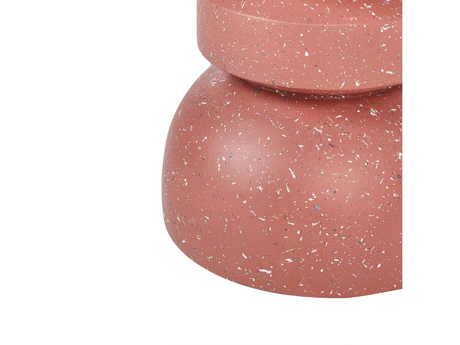 Bout de canapé rond effet terrazzo rouge – SABLIA