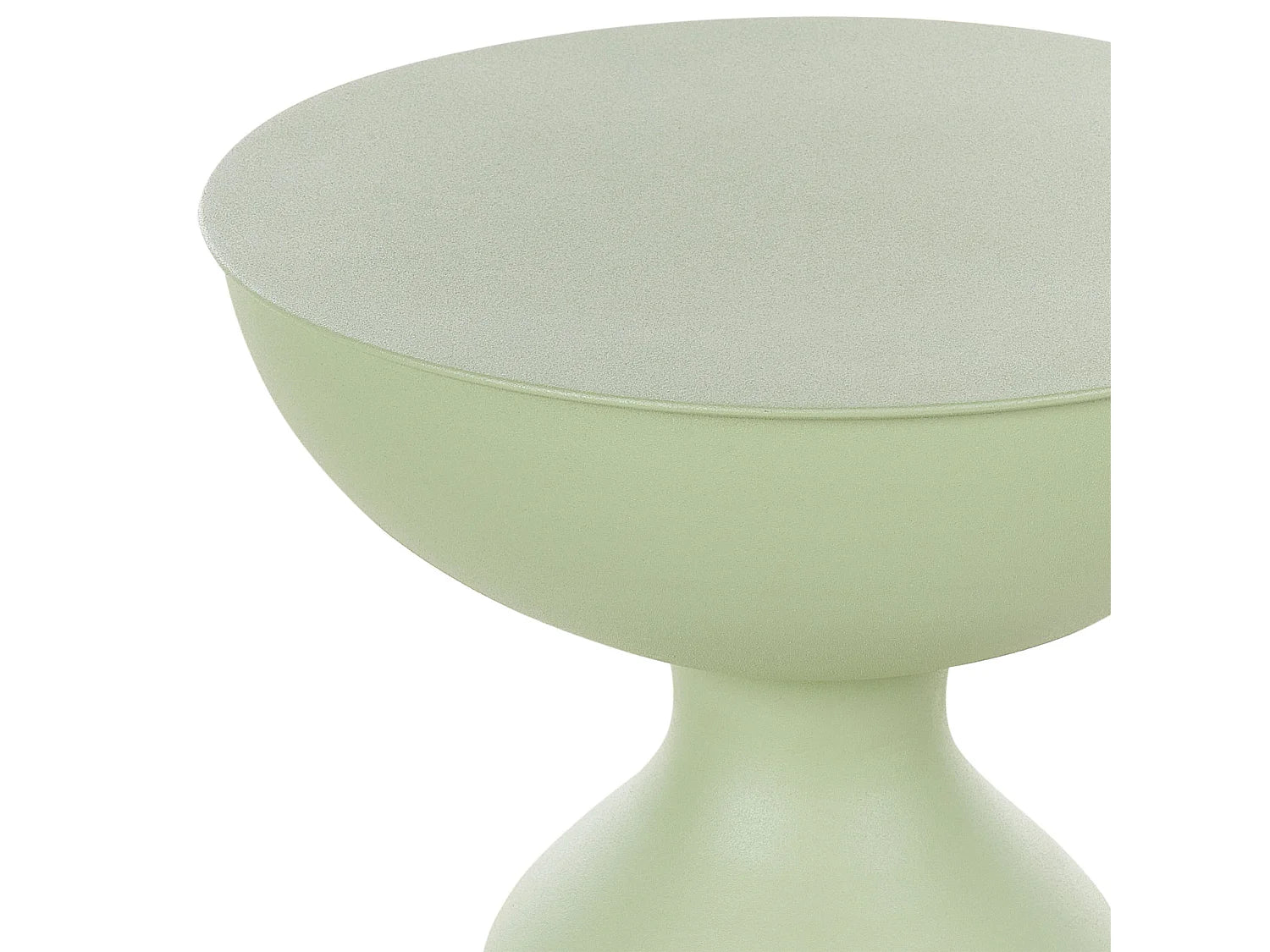 Bout de canapé rond en métal vert clair – TENJO