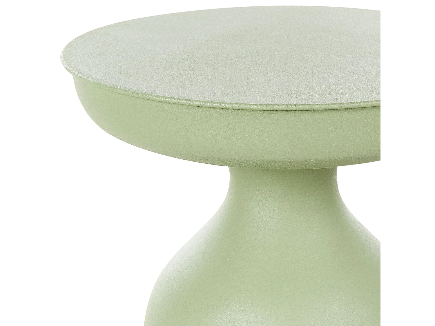Bout de canapé rond en métal vert clair – TENJO