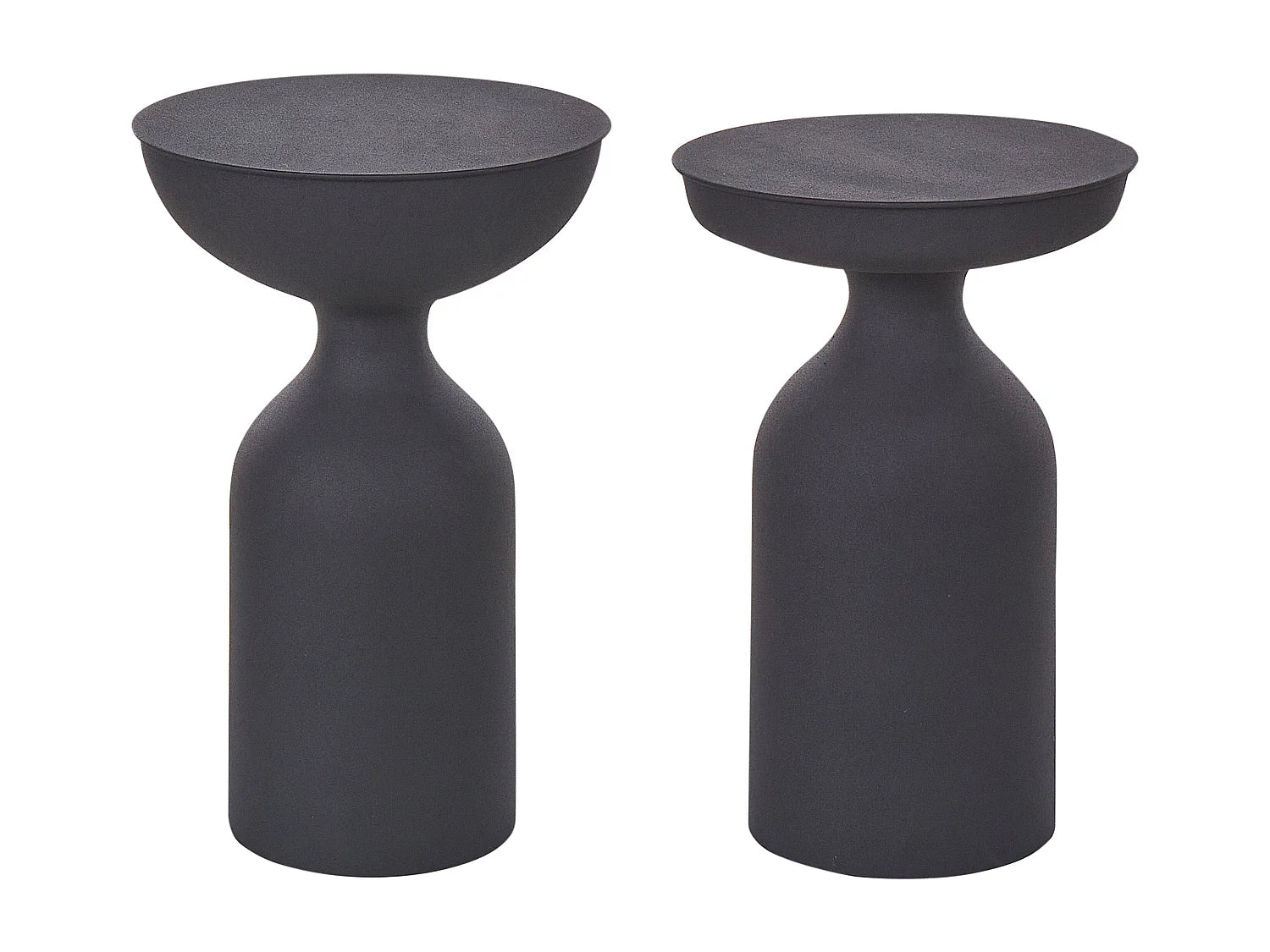 Bouts de canapé ronds en métal noir mat – NOCTIS