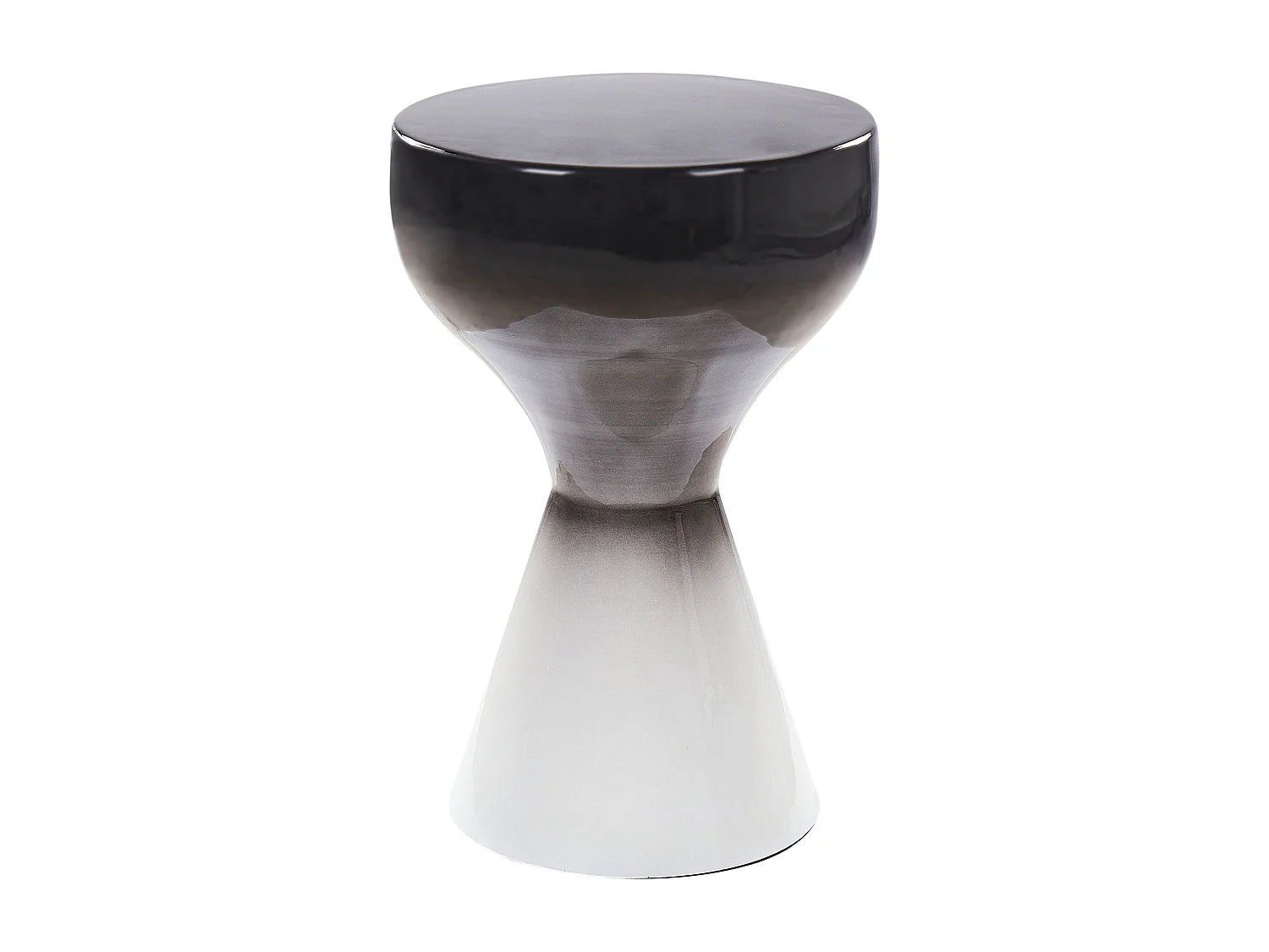 Bout de canapé rond métal noir et blanc – TIBITO