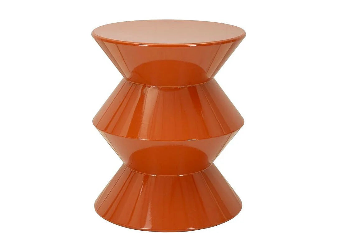 Bout de canapé géométrique orange brillant – SOLIS
