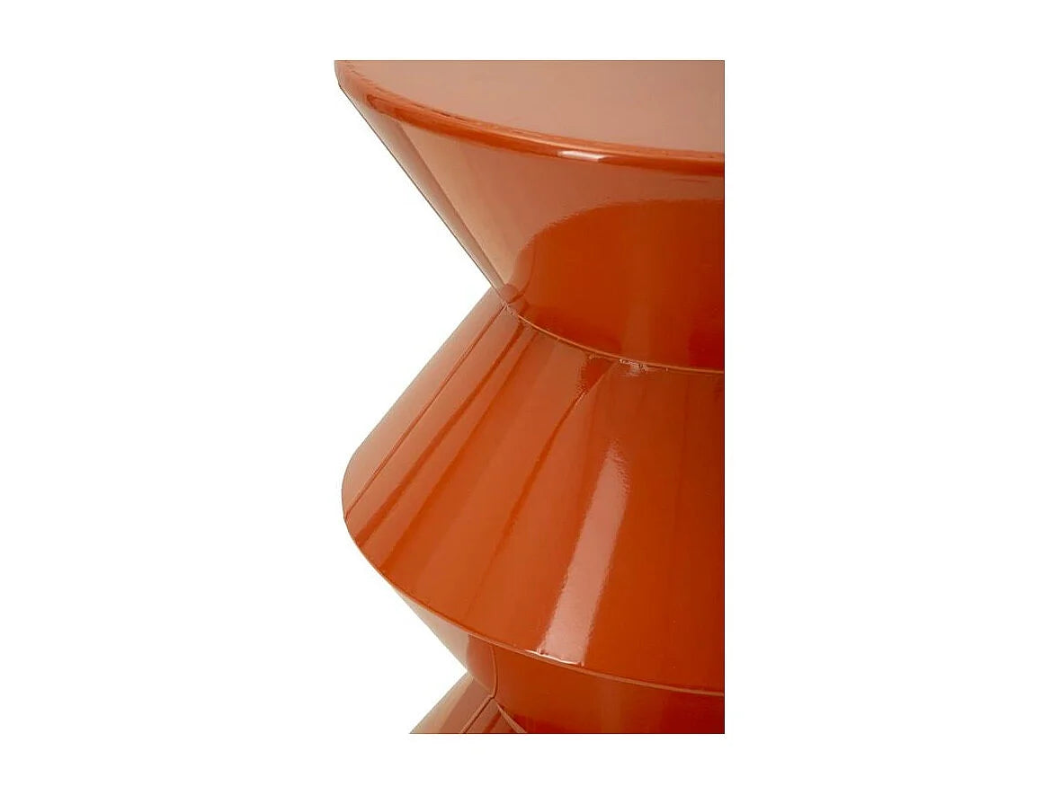 Bout de canapé géométrique orange brillant – SOLIS