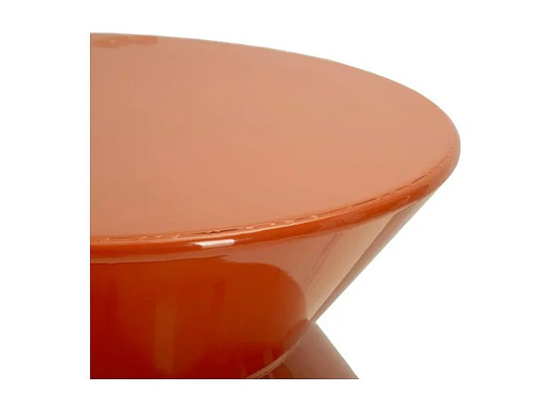 Bout de canapé géométrique orange brillant – SOLIS