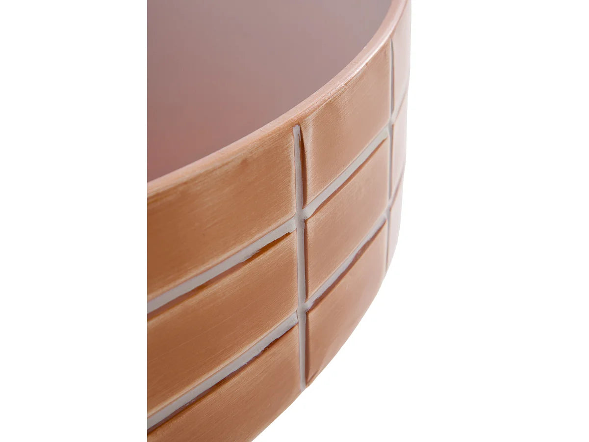 Bout de canapé verre et métal terracotta – TERRÉO