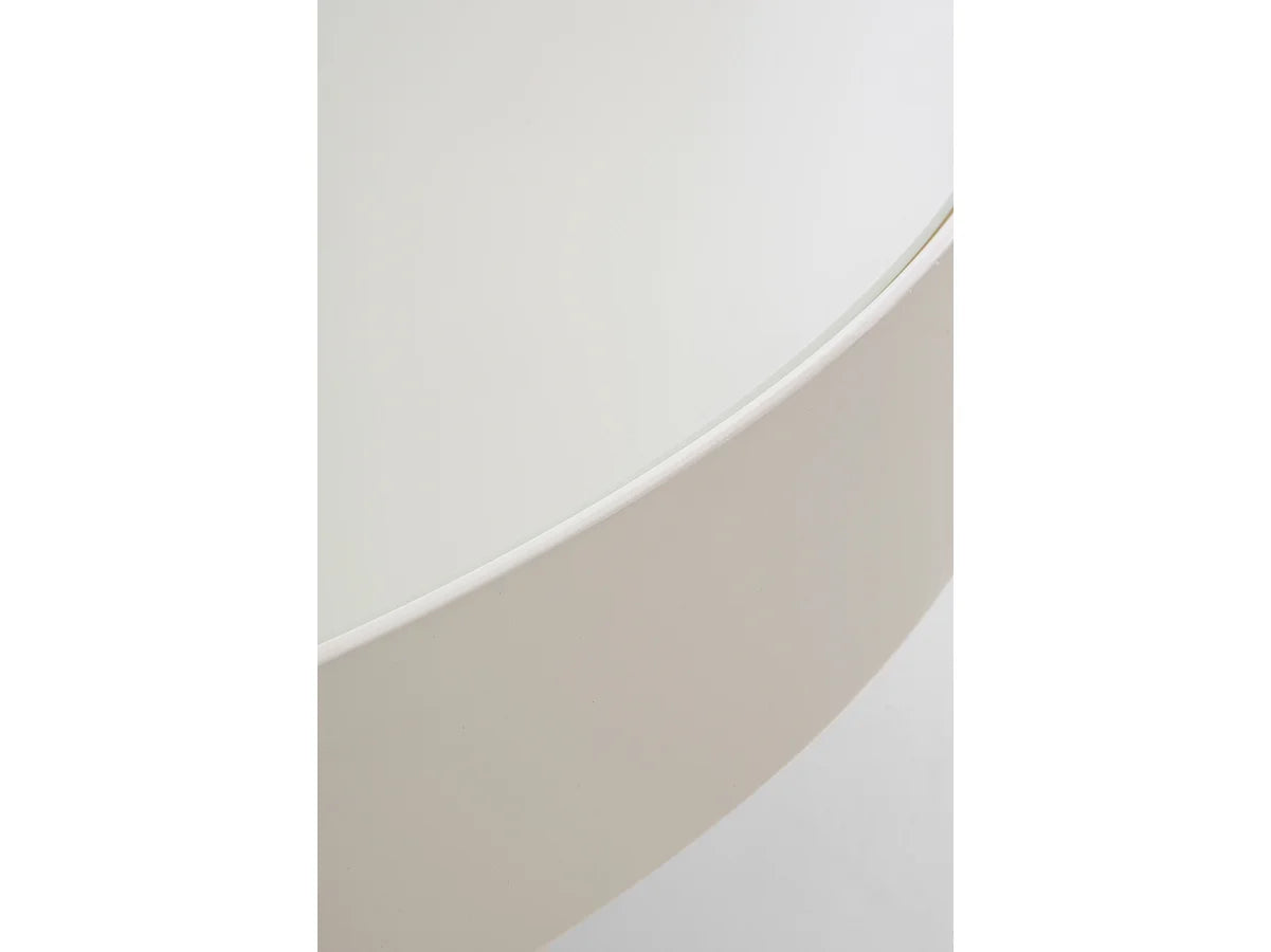 Bout de canapé verre crème et métal – LUMINA